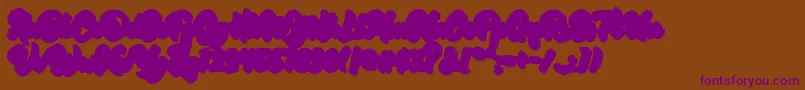 Czcionka RetrofestShadowExtrude – fioletowe czcionki na brązowym tle