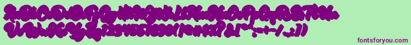 Czcionka RetrofestShadowExtrude – fioletowe czcionki na zielonym tle