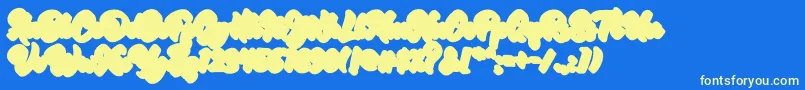 RetrofestShadowExtrude-Schriftart – Gelbe Schriften auf blauem Hintergrund