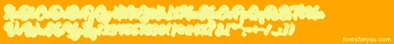RetrofestShadowExtrude-fontti – keltaiset fontit oranssilla taustalla