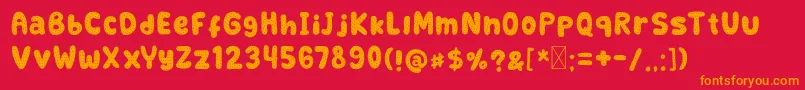 Retrofield DemoTextured-Schriftart – Orangefarbene Schriften auf rotem Hintergrund
