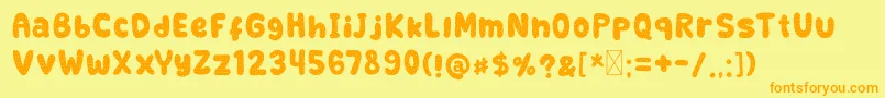 Retrofield DemoTextured Font – Orange Fonts on Yellow Background