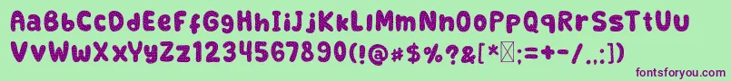 Retrofield DemoTextured Font – Purple Fonts on Green Background