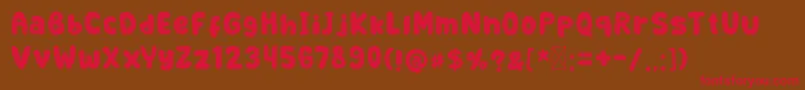 フォントRetrofield DemoTextured – 赤い文字が茶色の背景にあります。