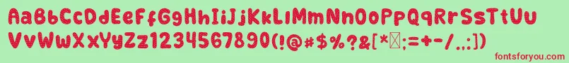 Retrofield DemoTextured Font – Red Fonts on Green Background