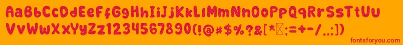 Retrofield DemoTextured Font – Red Fonts on Orange Background