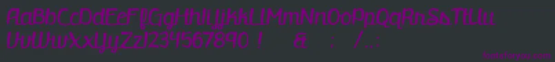 フォントretrofitted – 黒い背景に紫のフォント