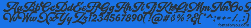 Fonte Retrofunk Script Personal Use – fontes pretas em um fundo azul