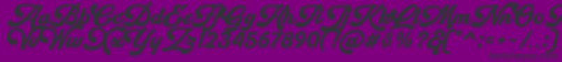フォントRetrofunk Script Personal Use – 紫の背景に黒い文字