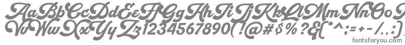 Saiba mais sobre a fonte Retrofunk Script Personal Use Fonte Retrofunk Script Personal Use – fontes cinzas em um fundo branco