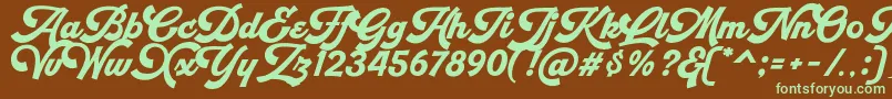 Retrofunk Script Personal Use Font – Green Fonts on Brown Background