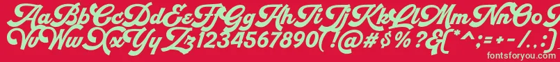More about Retrofunk Script Personal Use Font Retrofunk Script Personal Use Font – Green Fonts on Red Background
