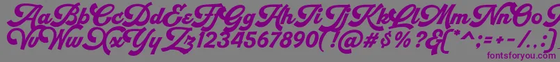 Retrofunk Script Personal Use Font – Purple Fonts on Gray Background