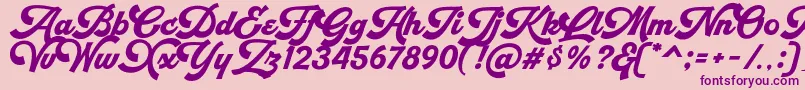 Retrofunk Script Personal Use Font – Purple Fonts on Pink Background