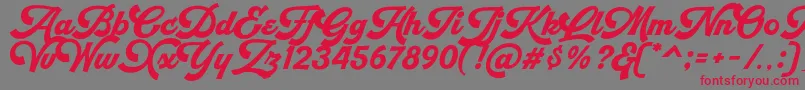 Retrofunk Script Personal Use Font – Red Fonts on Gray Background
