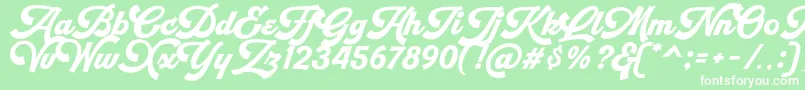 fuente Retrofunk Script Personal Use – Fuentes Blancas Sobre Fondo Verde