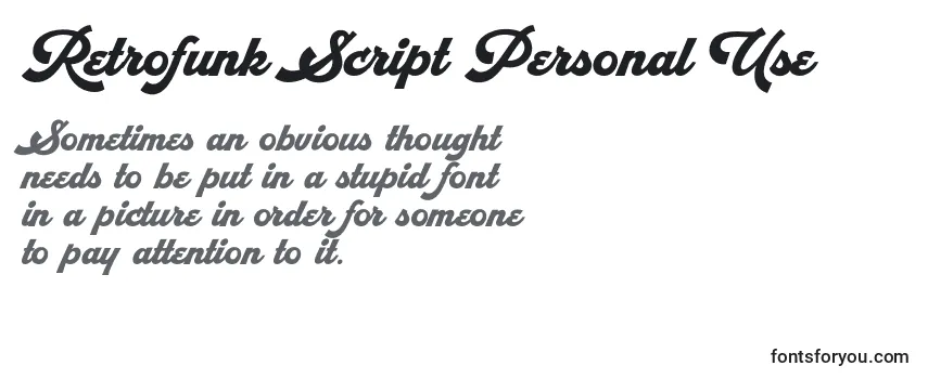 Schriftart Retrofunk Script Personal Use