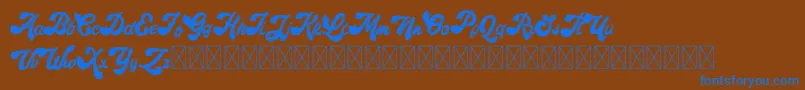 Retroholic Demo Font – Blue Fonts on Brown Background