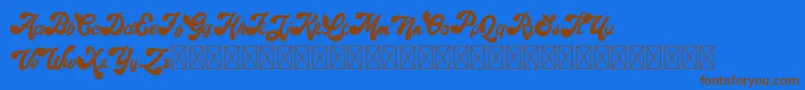 Retroholic Demo Font – Brown Fonts on Blue Background