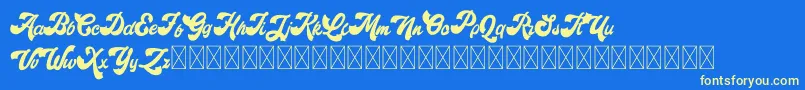 Retroholic Demo Font – Yellow Fonts on Blue Background