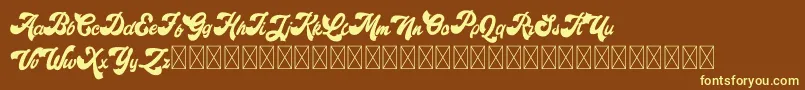 Retroholic Demo Font – Yellow Fonts on Brown Background
