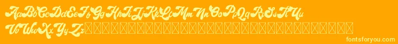 Retroholic Demo Font – Yellow Fonts on Orange Background