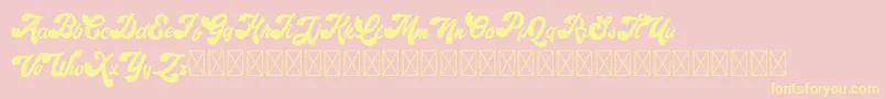 Retroholic Demo Font – Yellow Fonts on Pink Background