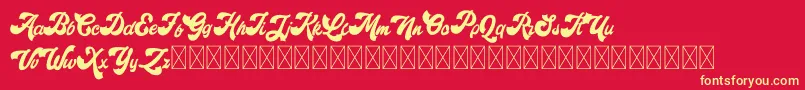 Retroholic Demo Font – Yellow Fonts on Red Background