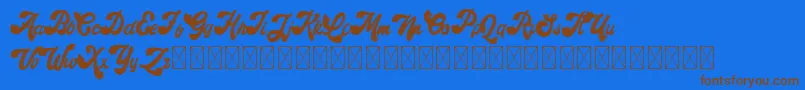 Retroholic Demo Font – Brown Fonts on Blue Background