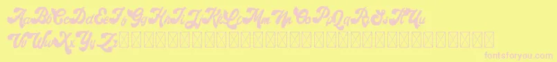 フォントRetroholic Demo – ピンクのフォント、黄色の背景