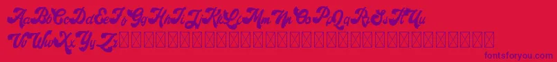 Retroholic Demo-Schriftart – Violette Schriften auf rotem Hintergrund