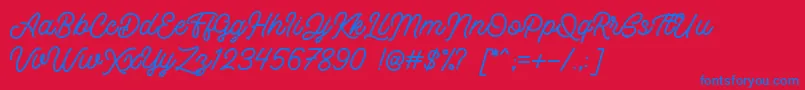 Retrology DEMO Font – Blue Fonts on Red Background