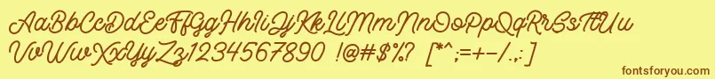 Retrology DEMO Font – Brown Fonts on Yellow Background