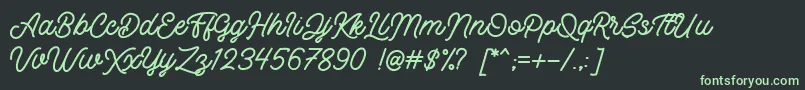 Retrology DEMO Font – Green Fonts on Black Background