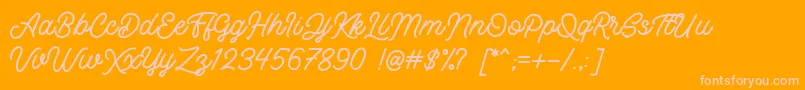 Retrology DEMO Font – Pink Fonts on Orange Background