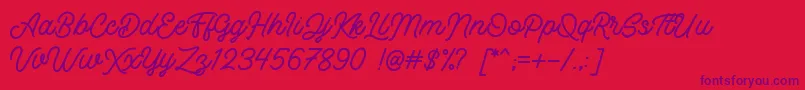 Retrology DEMO Font – Purple Fonts on Red Background