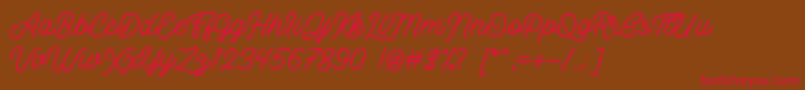 Retrology DEMO Font – Red Fonts on Brown Background
