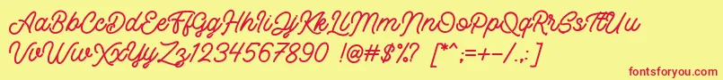 Retrology DEMO Font – Red Fonts on Yellow Background