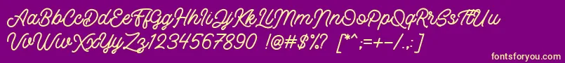 Weitere Informationen zur Retrology DEMO-Schriftart Retrology DEMO-Schriftart – Gelbe Schriften auf violettem Hintergrund