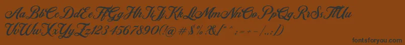 Retromark Script UNICODE Dafont Font – Black Fonts on Brown Background
