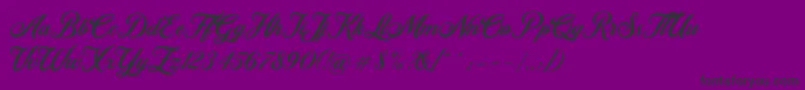 Retromark Script UNICODE Dafont-fontti – mustat fontit violetilla taustalla
