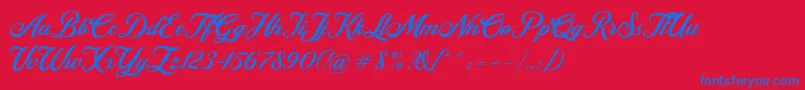 Retromark Script UNICODE Dafont Font – Blue Fonts on Red Background