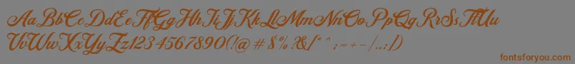 Retromark Script UNICODE Dafont Font – Brown Fonts on Gray Background