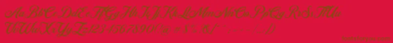 Police Retromark Script UNICODE Dafont – polices brunes sur fond rouge