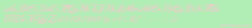 Retromark Script UNICODE Dafont Font – Pink Fonts on Green Background