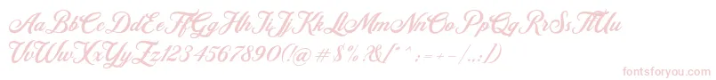 Retromark Script UNICODE Dafont-Schriftart – Rosa Schriften auf weißem Hintergrund