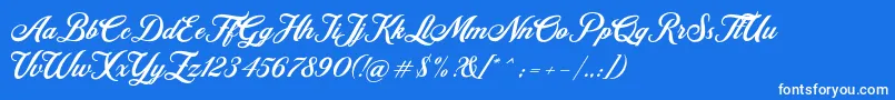 fuente Retromark Script UNICODE Dafont – Fuentes Blancas Sobre Fondo Azul