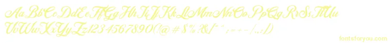 Retromark Script UNICODE Dafont Font – Yellow Fonts on White Background