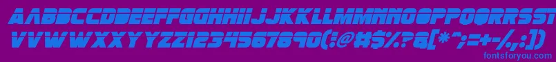 Retronoid Italic-fontti – siniset fontit violetilla taustalla