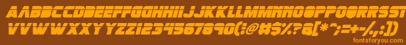 Weitere Informationen zur Retronoid Italic-Schriftart Retronoid Italic-Schriftart – Orangefarbene Schriften auf braunem Hintergrund